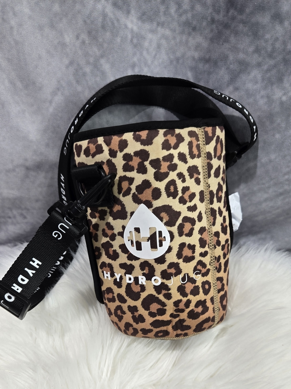 HydroJug Leopard Print Mini Bottle Carrier - Brown & Black